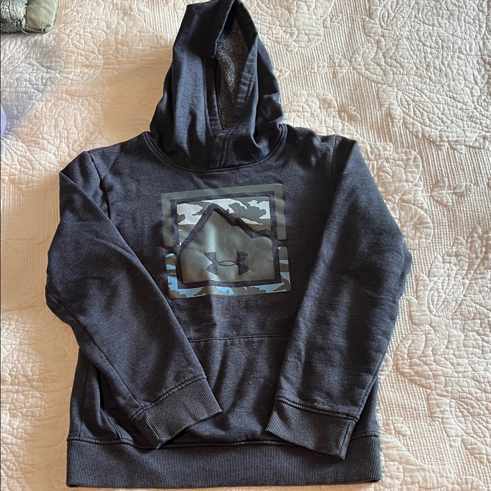 Under Armour Men's Charcoal Hoodie with Camo Logo